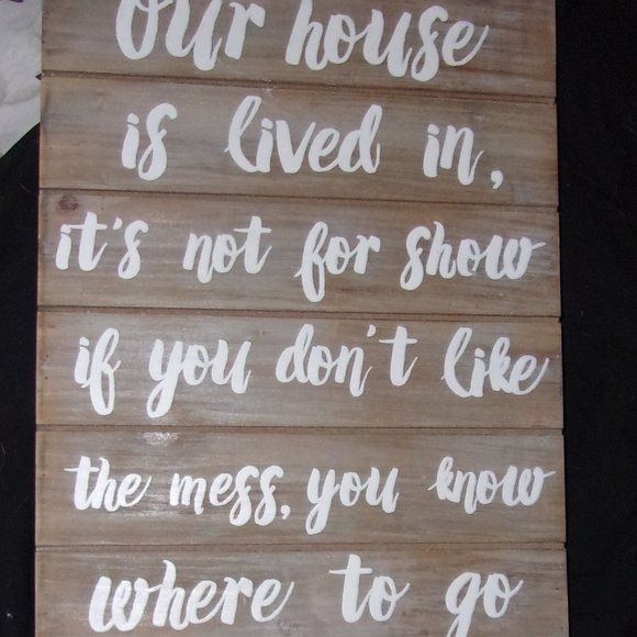 131/2" wood sign funny family house wall decoration decor picture farmhouse - Picture 4 of 4